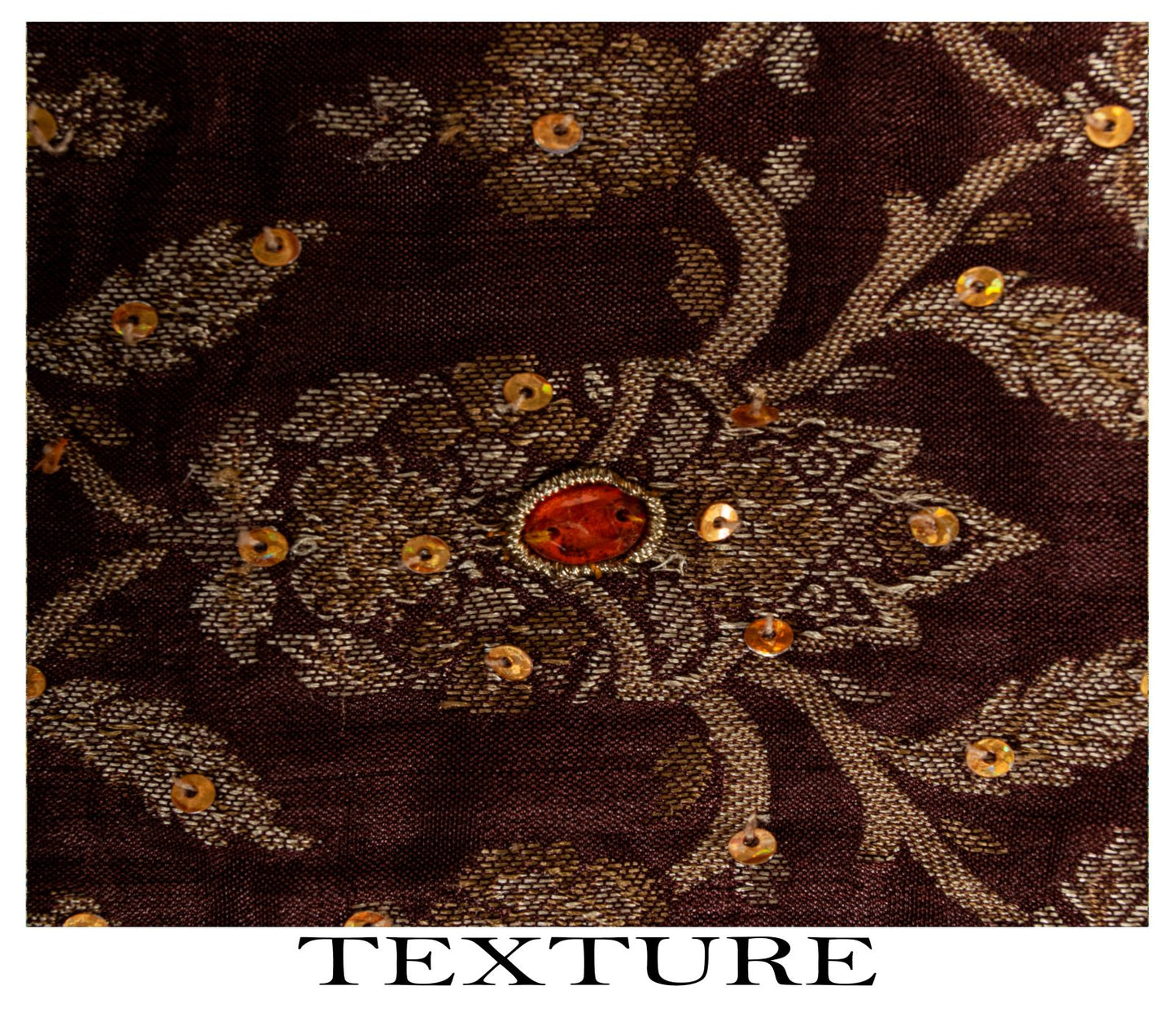 Sanskriti Vintage Saree Brown 100% Pure Silk Hand Embroidered-Woven Wedding Sari