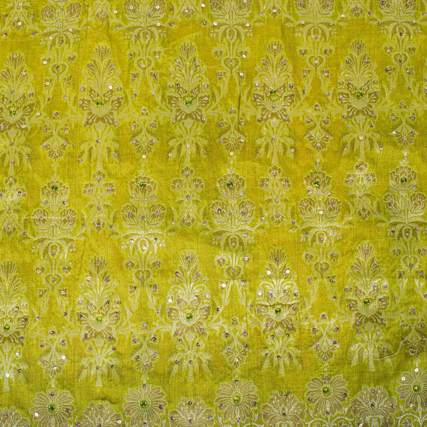 Sanskriti Vintage Saree Orange Pure Silk Hand Embroidery-Woven Fabric IndianSari