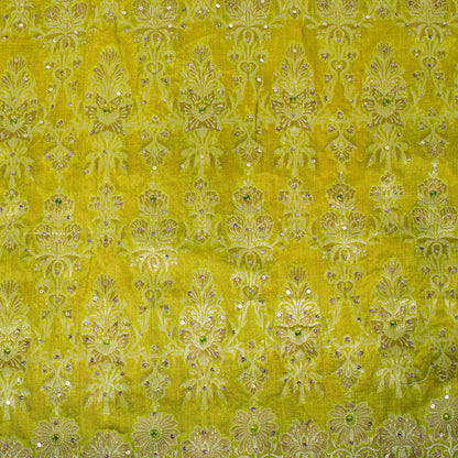 Sanskriti Vintage Saree Orange Pure Silk Hand Embroidery-Woven Fabric IndianSari