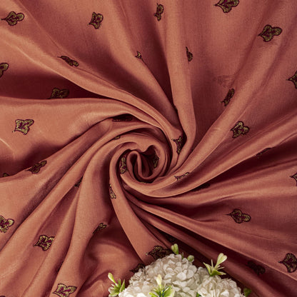 Sanskriti Vintage Saree Peach Pure Silk Embroidered Craft Fabric Wedding Sari
