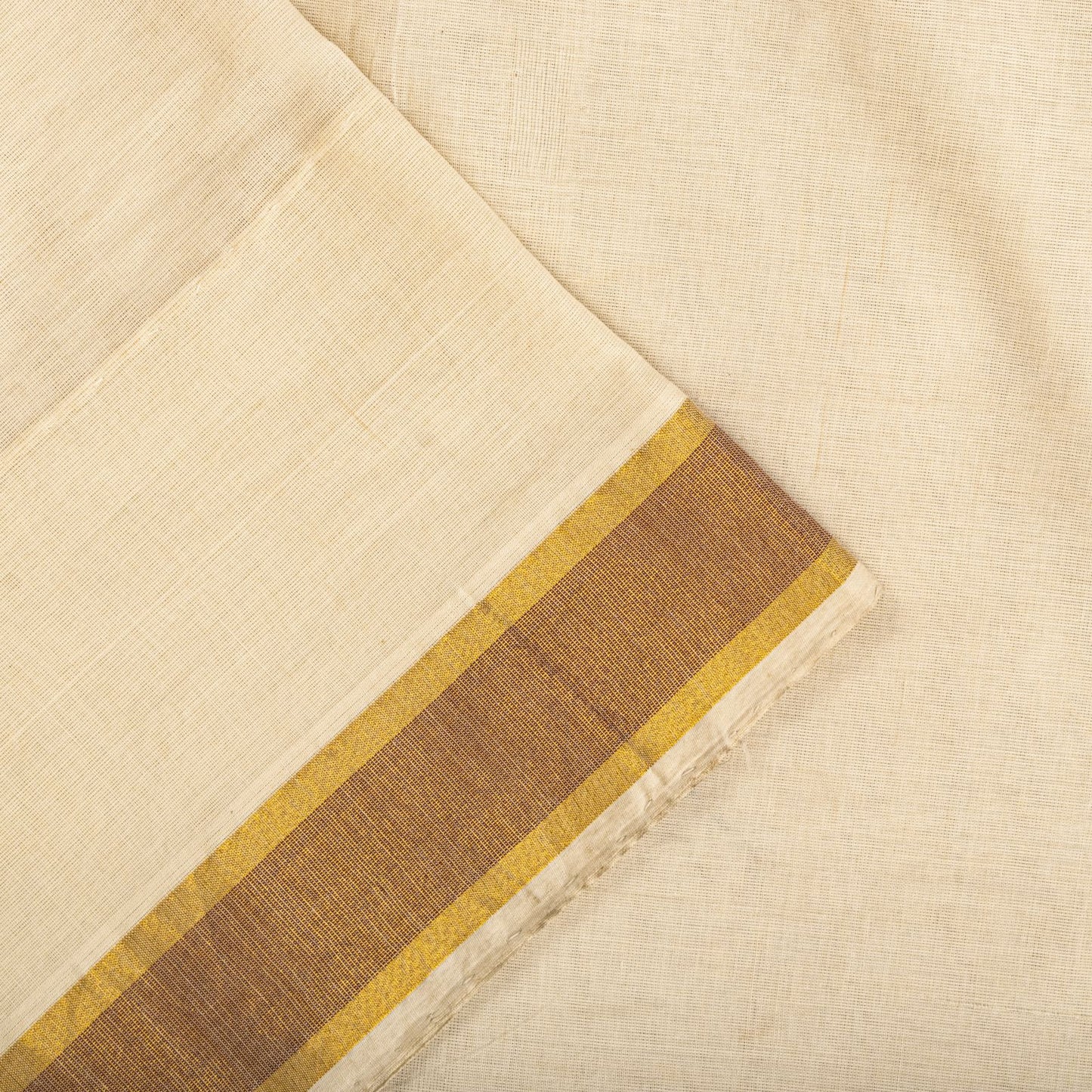 Sanskriti Vintage Saree White Blend Cotton Kasavu Hand Woven Fabric Kerala Sari