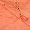 Sanskriti Vintage Peach Indian Saree Pure Silk Embroidered Craft Fabric Sari