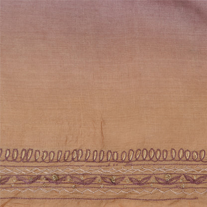 Sanskriti Vintage Purple Sarees Pure Silk Hand Beaded Craft Fabric 5+ yrd Sari