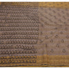 Sanskriti Vintage Black Sarees Net Mesh Hand Beaded Woven Craft Fabric Sari