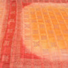 Sanskriti Vintage Orange Sarees Pure Silk Hand Embroidered Craft Fabric Sari