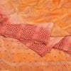 Sanskriti Vintage Orange Sarees Pure Silk Hand Embroidered Craft Fabric Sari