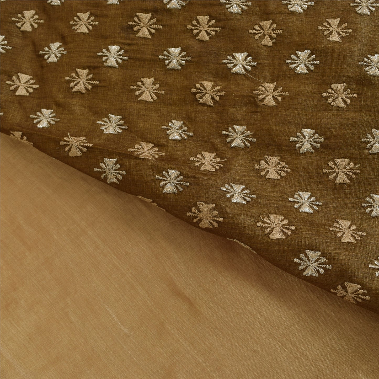 Sanskriti Vintage Brown Sarees Pure Silk Embroidered Premium Craft Fabric Sari
