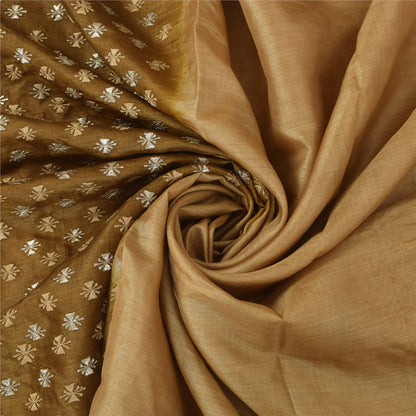 Sanskriti Vintage Brown Sarees Pure Silk Embroidered Premium Craft Fabric Sari
