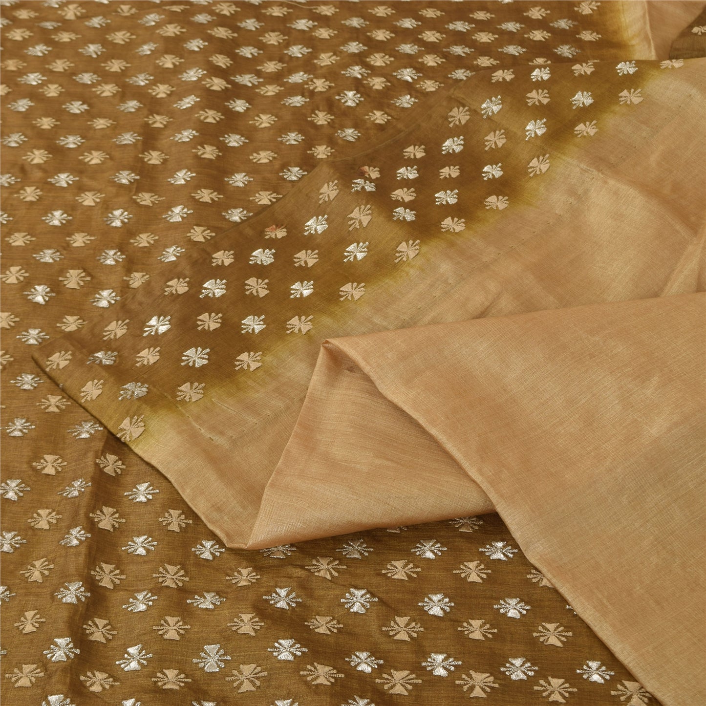 Sanskriti Vintage Brown Sarees Pure Silk Embroidered Premium Craft Fabric Sari