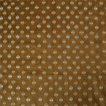 Sanskriti Vintage Brown Sarees Pure Silk Embroidered Premium Craft Fabric Sari