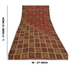 Sanskriti Vintage Brown Sarees Pure Georgette Hand Beaded Craft Fabric 5yrd Sari