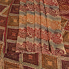 Sanskriti Vintage Brown Sarees Pure Georgette Hand Beaded Craft Fabric 5yrd Sari