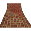 Sanskriti Vintage Brown Sarees Pure Georgette Hand Beaded Craft Fabric 5yrd Sari