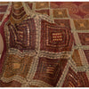 Sanskriti Vintage Brown Sarees Pure Georgette Hand Beaded Craft Fabric 5yrd Sari