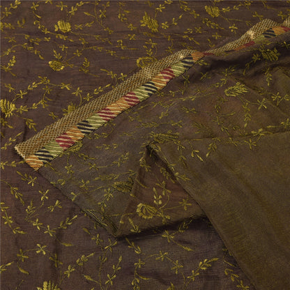 Sanskriti Vintage Red Sarees Pure Silk Embroidered Bandhani Printed Fabric Sari