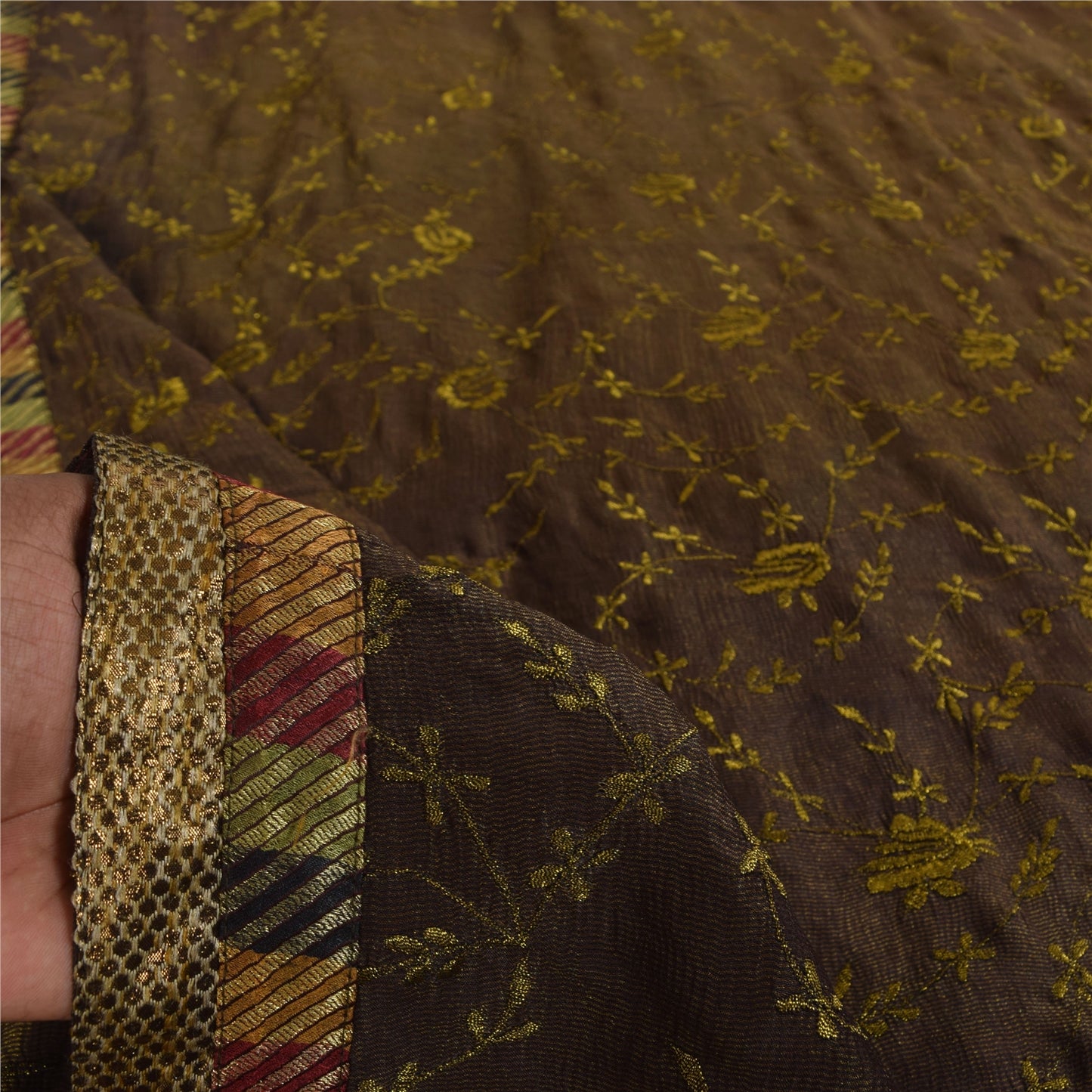 Sanskriti Vintage Red Sarees Pure Silk Embroidered Bandhani Printed Fabric Sari