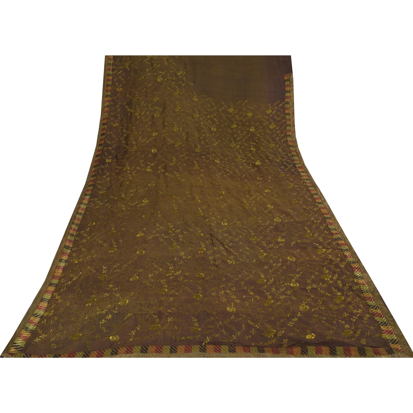 Sanskriti Vintage Red Sarees Pure Silk Embroidered Bandhani Printed Fabric Sari