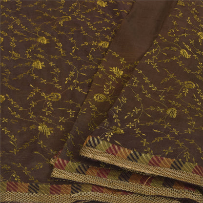 Sanskriti Vintage Red Sarees Pure Silk Embroidered Bandhani Printed Fabric Sari