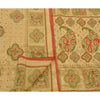 Sanskriti Vintage Sarees Art Silk Hand Beaded Painted Craft Cream Fabric Sari