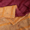Sanskriti Vintage Plum Red & Brown Sarees Pure Silk Hand Bead Zardozi 5+YD Sari