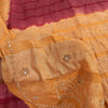 Sanskriti Vintage Plum Red & Brown Sarees Pure Silk Hand Bead Zardozi 5+YD Sari