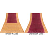 Sanskriti Vintage Plum Red & Brown Sarees Pure Silk Hand Bead Zardozi 5+YD Sari