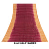 Sanskriti Vintage Plum Red & Brown Sarees Pure Silk Hand Bead Zardozi 5+YD Sari