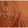 Sanskriti Vintage Brown Sarees Pure Silk Hand Beaded Premium Craft Fabric Sari