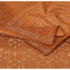 Sanskriti Vintage Brown Sarees Pure Silk Hand Beaded Premium Craft Fabric Sari