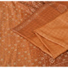 Sanskriti Vintage Brown Sarees Pure Silk Hand Beaded Premium Craft Fabric Sari