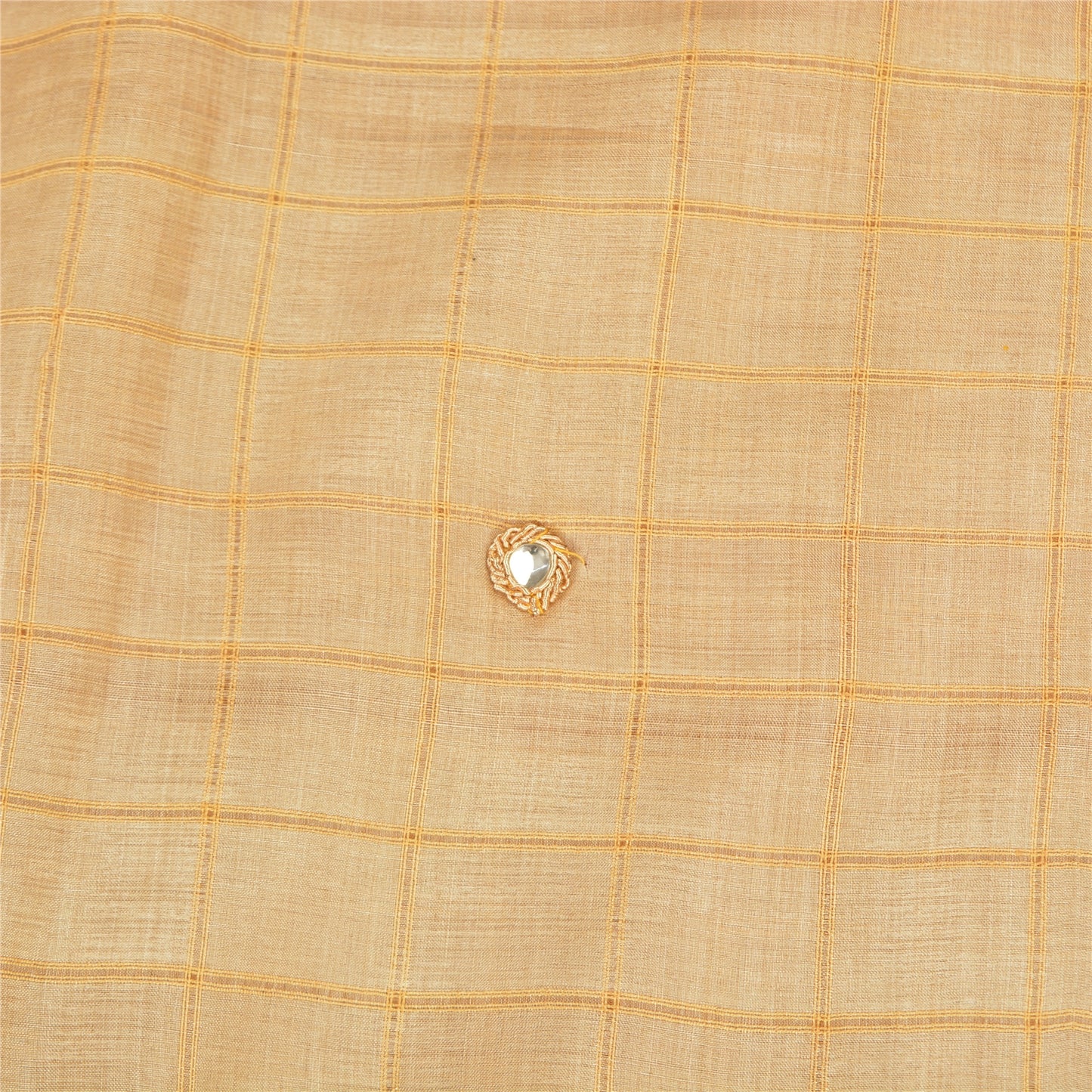 Sanskriti Vintage Cream/Peach Sarees Pure Silk Hand Beaded Fabric Premium Sari