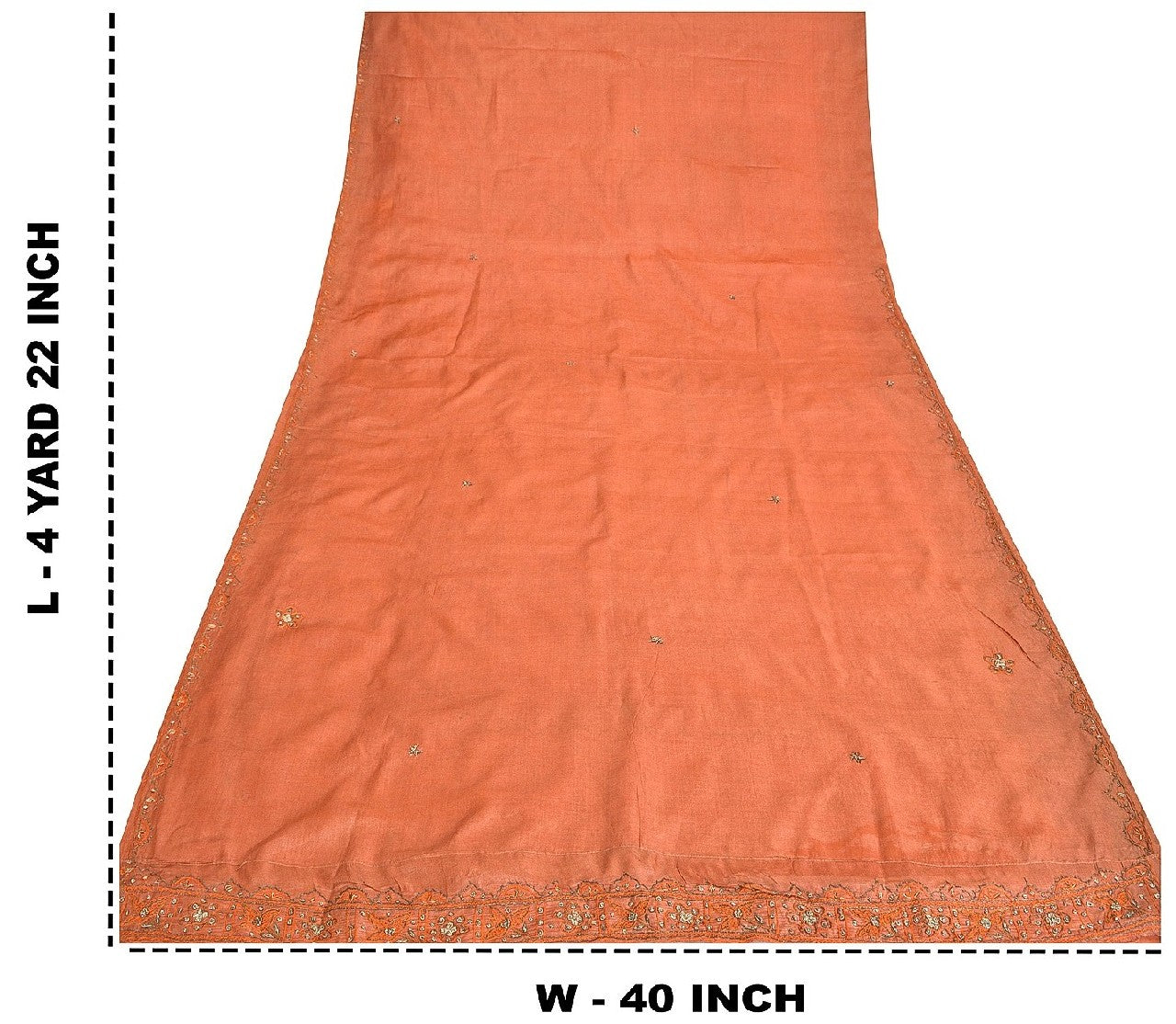 Sanskriti Vintage Indian Saree 100% Pure Silk Hand Beaded Sustainable Fabric Premium Sari