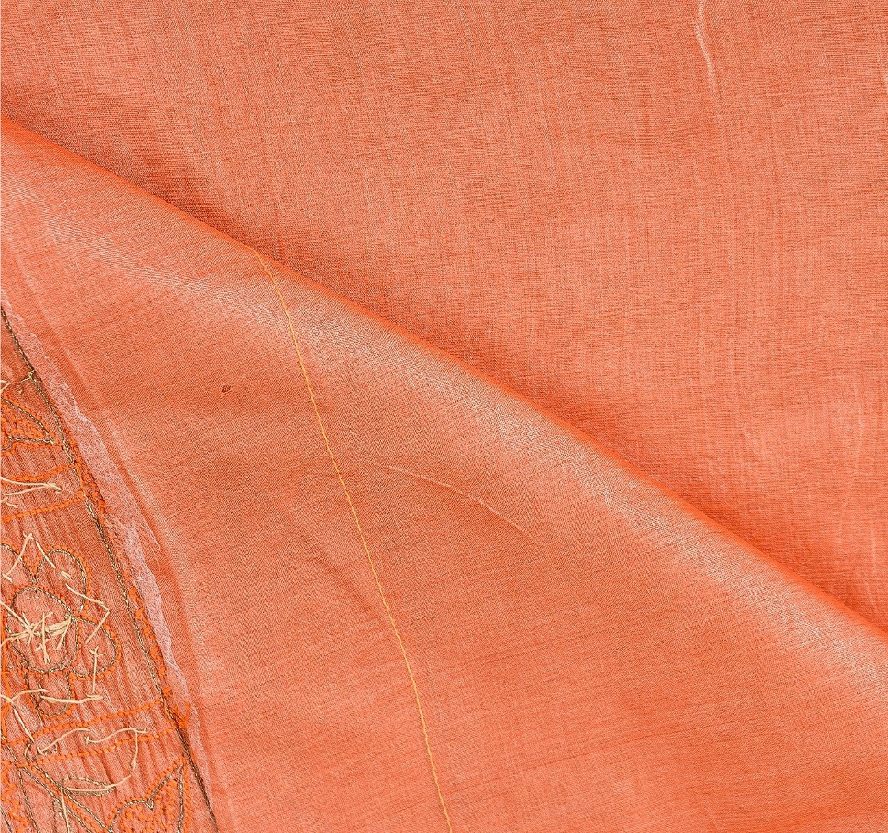 Sanskriti Vintage Indian Saree 100% Pure Silk Hand Beaded Sustainable Fabric Premium Sari