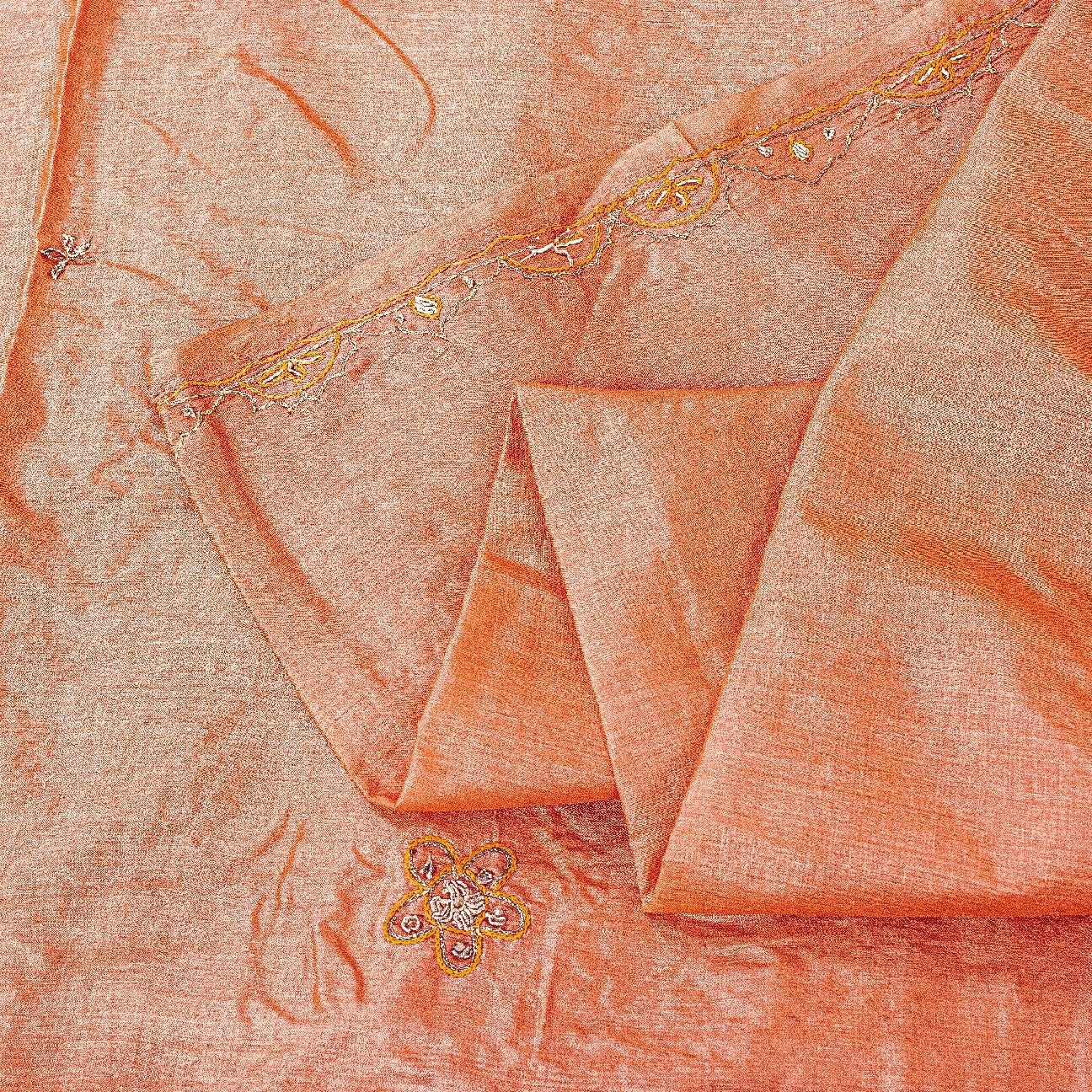 Sanskriti Vintage Indian Saree 100% Pure Silk Hand Beaded Sustainable Fabric Premium Sari