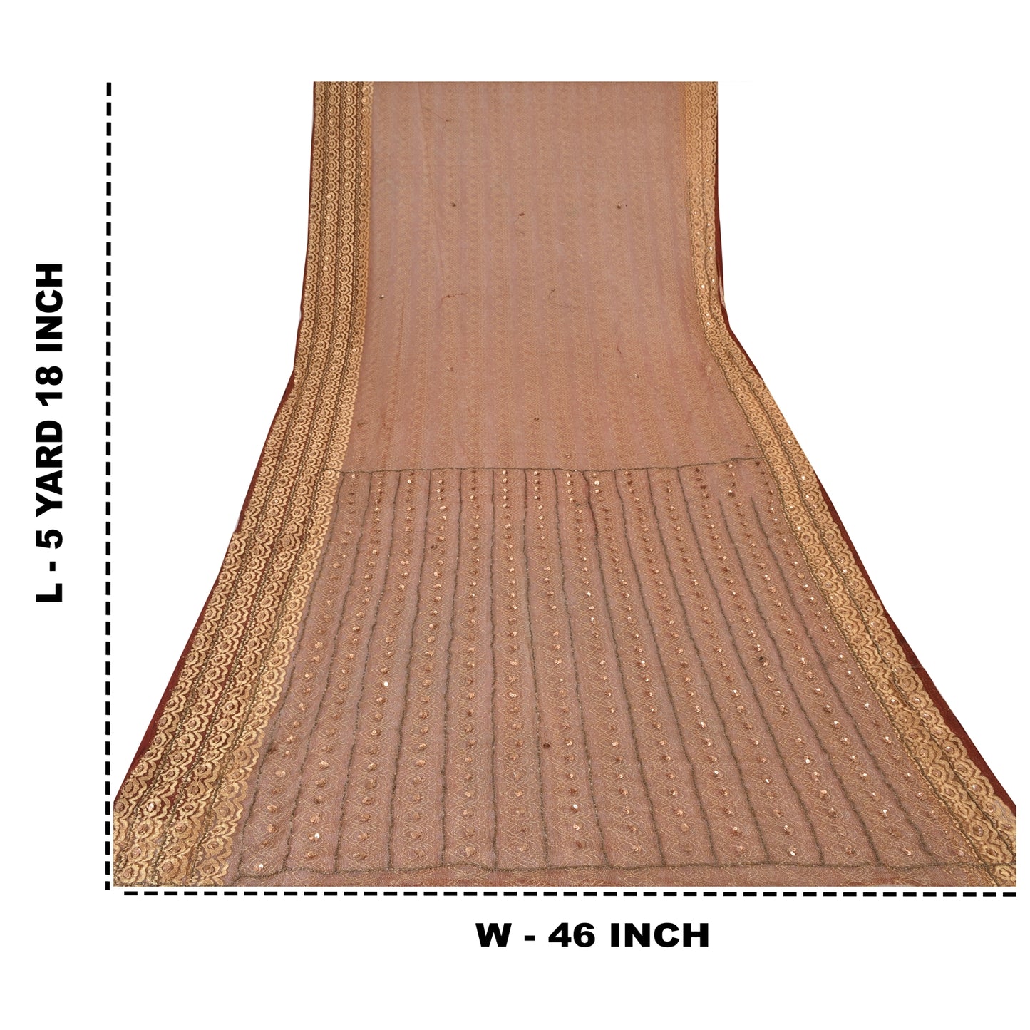 Sanskriti Vintage Dark Red Sarees Net Mesh Hand Beaded Craft Fabric Premium Sari