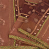 Sanskriti Vintage Brown Sarees Pure Georgette Silk Zari Embroidered 5+YD Sari