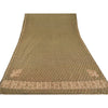 Sanskriti Vintage Green Sarees Georgette Hand Beaded Woven Fabric Cultural Sari