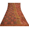 Sanskriti Vintage Brown Sarees Blend Georgette Hand Embroidered Fabric Sari
