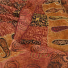Sanskriti Vintage Brown Sarees Blend Georgette Hand Embroidered Fabric Sari