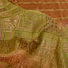 Sanskriti Vintage Brown Sarees Pure Silk Hand Embroidered Fabric 5yrd Sari