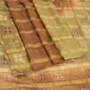 Sanskriti Vintage Brown Sarees Pure Silk Hand Embroidered Fabric 5yrd Sari
