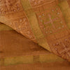 Sanskriti Vintage Brown Sarees Pure Silk Hand Embroidered Fabric 5yrd Sari
