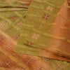 Sanskriti Vintage Brown Sarees Pure Silk Hand Embroidered Fabric 5yrd Sari