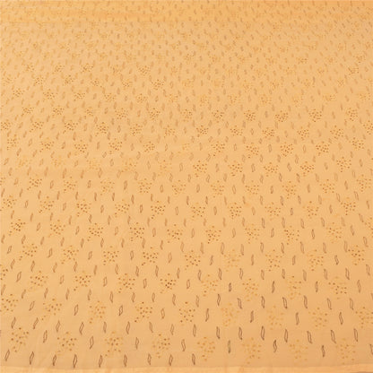 Sanskriti Vintage Peach Sarees Art Silk Hand Beaded Unique Sari 5yd Craft Fabric