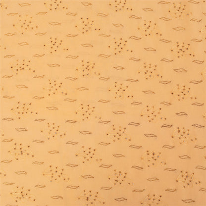 Sanskriti Vintage Peach Sarees Art Silk Hand Beaded Unique Sari 5yd Craft Fabric