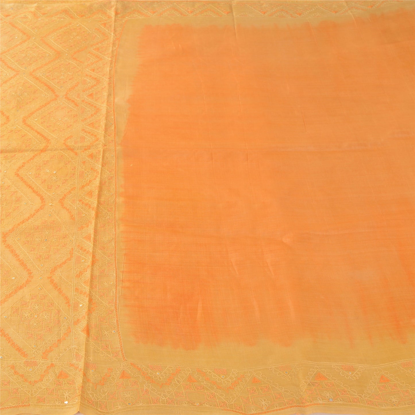 Sanskriti Vintage Indian Sarees Pure Silk Hand Embroidered Sari 5yd Craft Fabric
