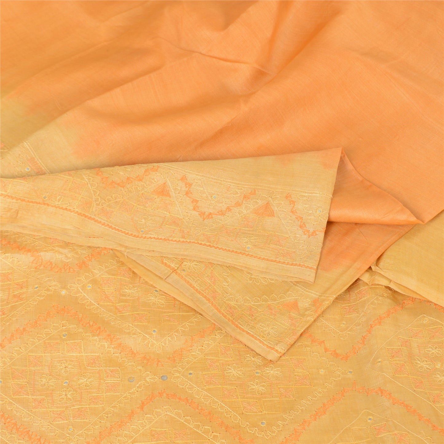 Sanskriti Vintage Indian Sarees Pure Silk Hand Embroidered Sari 5yd Craft Fabric