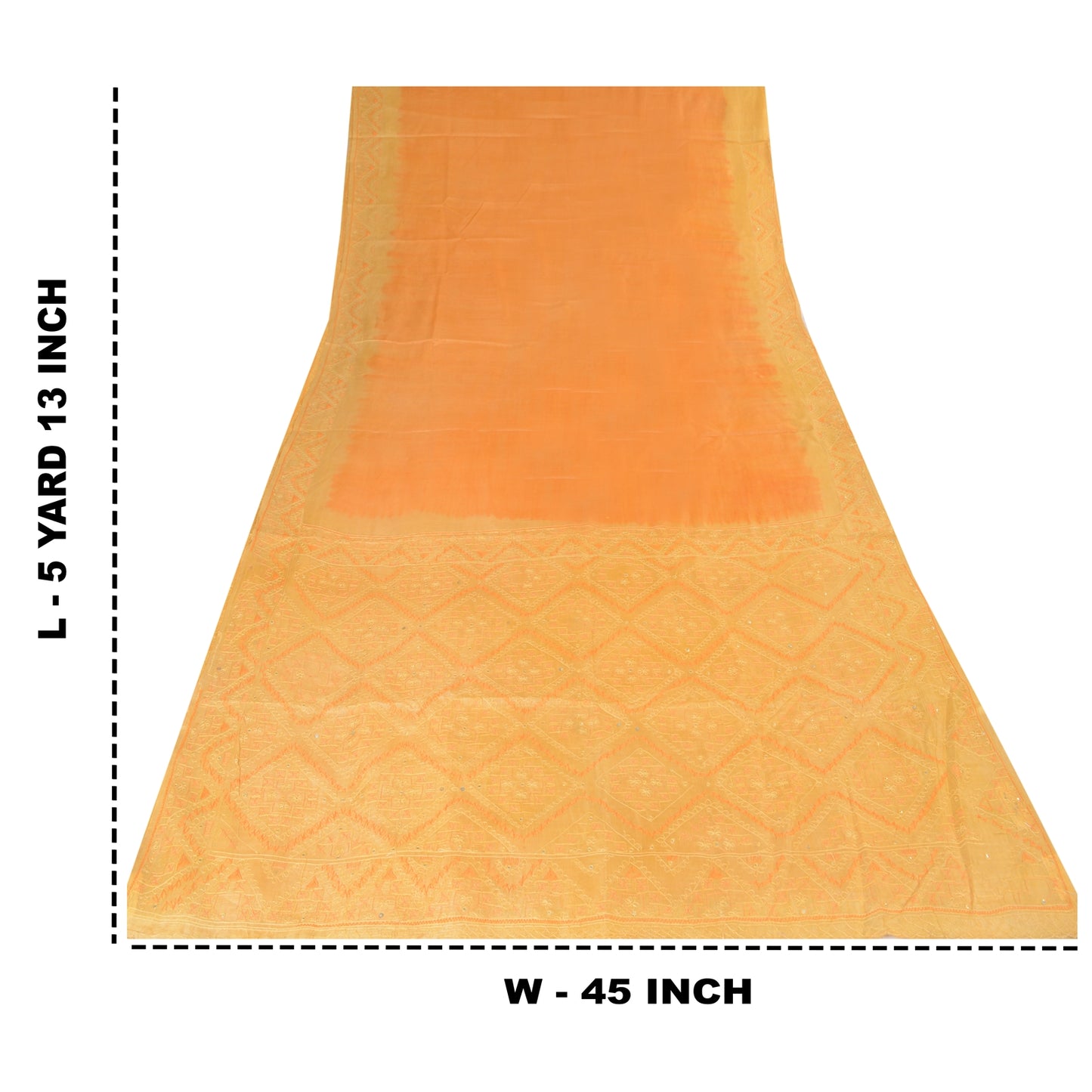 Sanskriti Vintage Indian Sarees Pure Silk Hand Embroidered Sari 5yd Craft Fabric