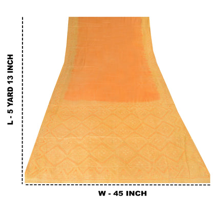 Sanskriti Vintage Indian Sarees Pure Silk Hand Embroidered Sari 5yd Craft Fabric
