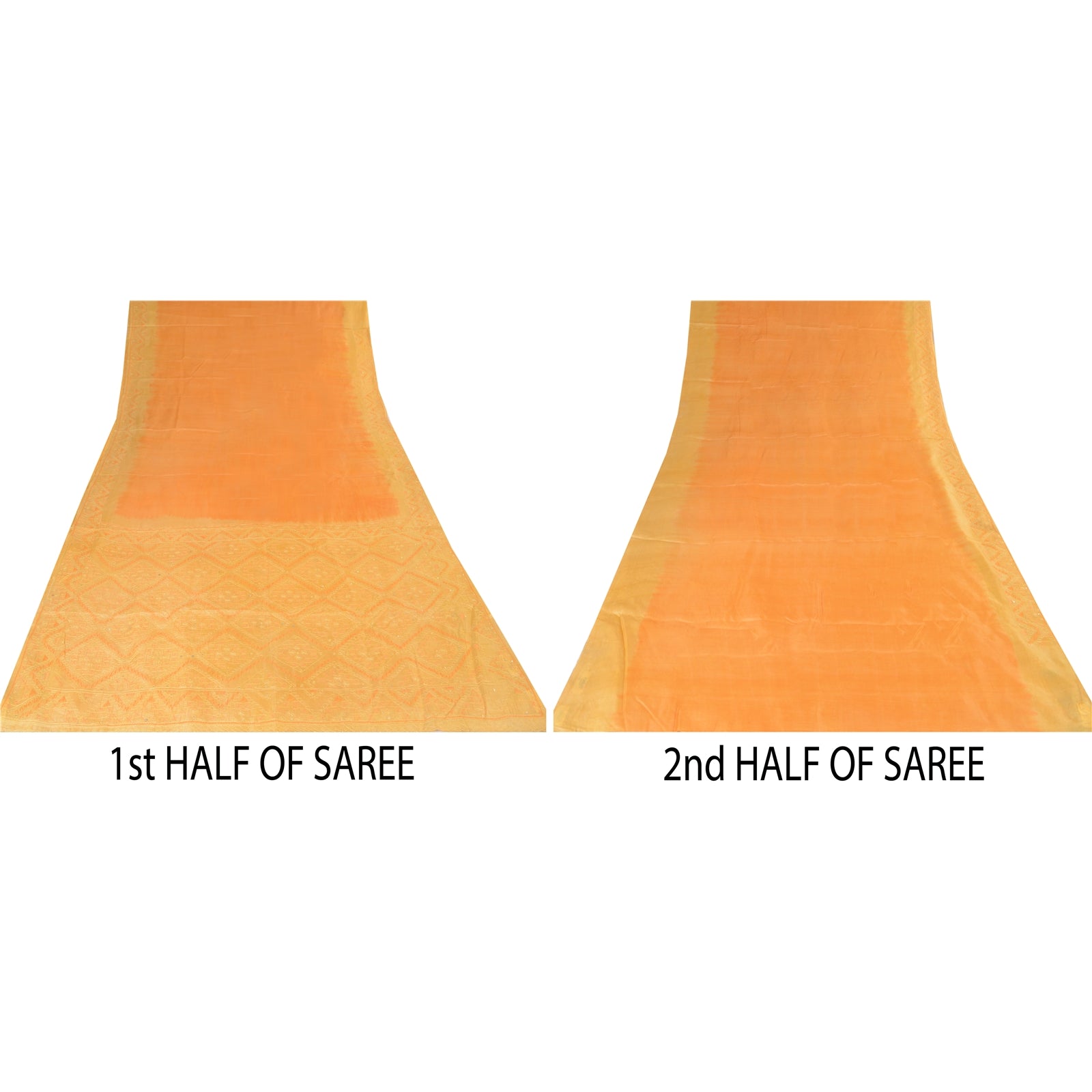 Sanskriti Vintage Indian Sarees Pure Silk Hand Embroidered Sari 5yd Craft Fabric